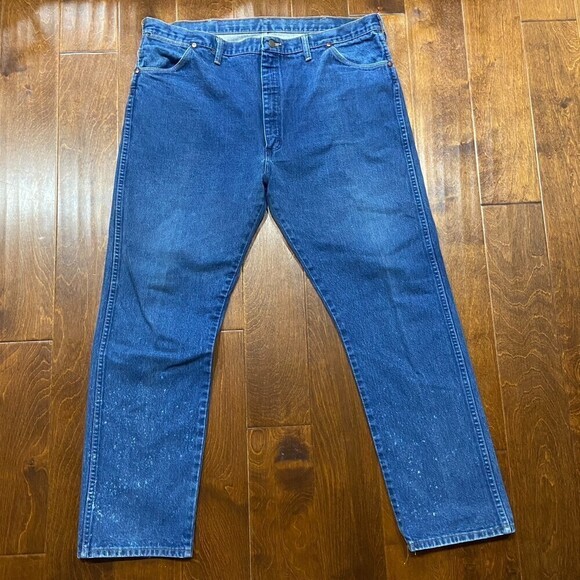 Wrangler Vintage Western Classic Straight USA Denim Blue Jeans Men's 44 x 32 - Picture 4 of 10